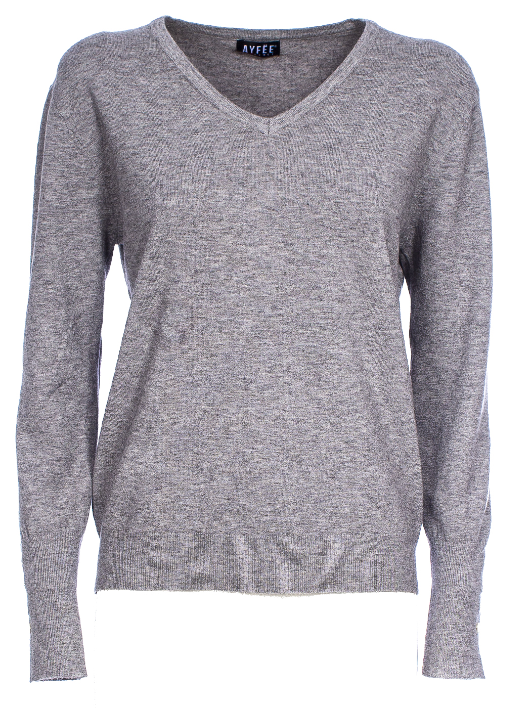 MAGLIA SCOLLO A V, 3 TG, 30% AC 22%NY 20%VI 28%PL, MADE IN PRC       - GREY